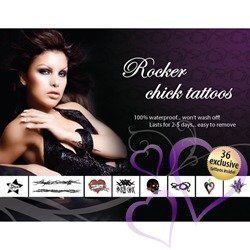 Adult Body Art Tuhmat "Rocker Chick'-tatskat pakkaus