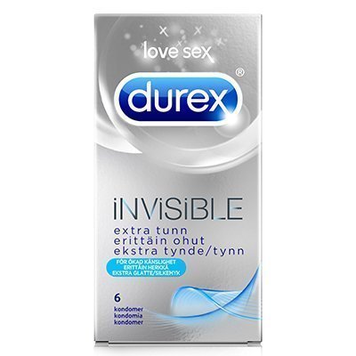 Durex Invisible Extra Thin 6 kpl kondomi