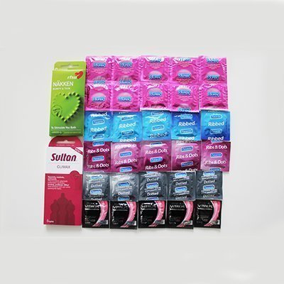 Kuvioidut kondomit 45 kpl