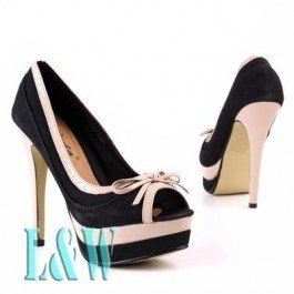 Ladies Peep Toe Black Nuke