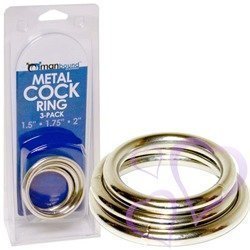 Manbound (by Sportsheets) Metal Cock Ring Metalliset penisrenkaat 3kpl