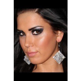 Silver Earrings With Sparking Rhinestones