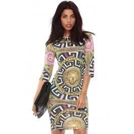 Värikäs Retrotyylinen Bodycon Mekko